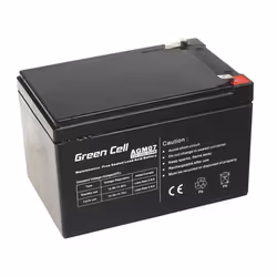 Green Cell AGM Battery 12V 12Ah - Batterie - 12.000 mAh, Sealed Lead Acid (VRLA), 12 V, 1 pièce(s), Noir, 12 Ah, 5 année(s)