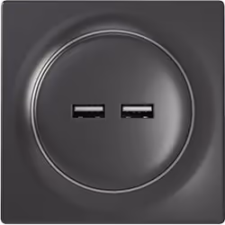 Fibaro FGWU-021-8, 2x USB, Noir, 100 - 240 V, 50/60 Hz, 5 V, 2,4 A