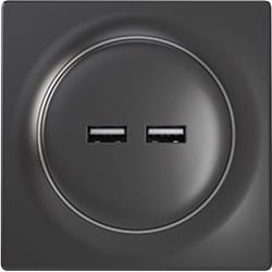 Fibaro FGWU-021-8 prise de courant 2x USB Noir