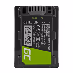 Green Cell NP-FH5, Sony, 650 mAh, 7,4 V, Lithium-Ion (Li-Ion)