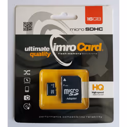 IMRO 4/16G ADP, 16 Go, MicroSDHC, Classe 4, Noir