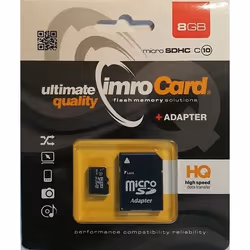 IMRO 10/8G ADP, 8 Go, MicroSDHC, Classe 10, 82 Mo/s, 21 Mo/s, Résistant aux chocs