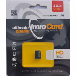 IMRO 10/32G UHS-I, 32 Go, MicroSDHC, Classe 10, UHS-I, Class 1 (U1), Noir