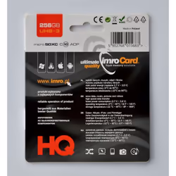 IMRO MICROSDXC 10/256GB UHS-3 ADP MEMORY CARD mémoire flash 256 Go Classe 10