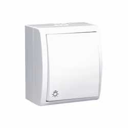 Kontakt-Simon AQS1/11, Bouton-poussoir, Plastique, Blanc, IP54, 250 V, 10 A