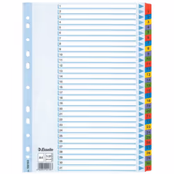 Esselte Mylar Indices &amp; Dividers, Multicolore, A4, 225 mm, 5 mm, 297 mm, 355 g