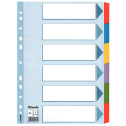 Esselte Intercalaire , en carton avec onglets renforcés en Mylar, A4