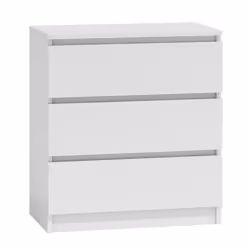 Topeshop M3 BIEL, Blanc, 3 tiroir(s), Tableau à particules, Monochromatique, Moderne, Tableau à particules
