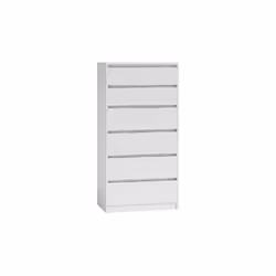 Topeshop K6 BIEL, Blanc, 6 tiroir(s), Tableau à particules, Moderne, Tableau à particules, Mat