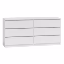 Topeshop M6 140 BIEL 2X3, Blanc, 6 tiroir(s), Tableau à particules, Monochromatique, Moderne, Tableau à particules