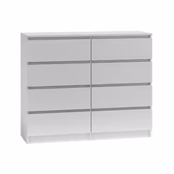 Topeshop M8 120 BIEL, Blanc, 8 tiroir(s), Tableau à particules, Monochromatique, Moderne, Tableau à particules
