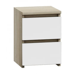 Topeshop M2 SONOMA MIX Table de nuit et table de chevet Table de nuit / chevet 2 tiroir(s) Chêne, Blanc