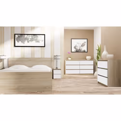 Topeshop M2 SONOMA MIX Table de nuit et table de chevet Table de nuit / chevet 2 tiroir(s) Chêne, Blanc