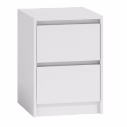 Topeshop K2 BIEL, Table de chevet, Blanc, 2 tiroir(s), Tableau à particules, 16 mm, 400 mm