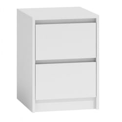Topeshop K2 BIEL Table de nuit et table de chevet 2 tiroir(s) Blanc