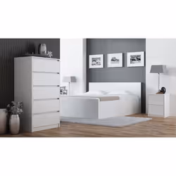 Topeshop K2 BIEL Table de nuit et table de chevet 2 tiroir(s) Blanc