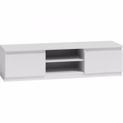 Topeshop RTV140 BIEL, Blanc, Tableau à particules, Blanc, Tableau à particules, 2 étagères, Blanc