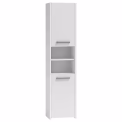 Topeshop S40 BIEL, Blanc, Sur pied, 6 étagères, 2 portes(s), Tableau à particules, Mat