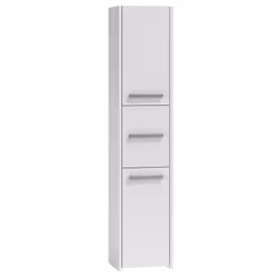 Topeshop S43 BIEL, Blanc, Sur pied, 6 étagères, 3 portes(s), Tableau à particules, Mat