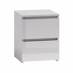 Topeshop M2 BIEL POŁYSK FRONT, Table de nuit / chevet, Blanc, 2 tiroir(s), Tableau à particules, 300 mm, 300 mm