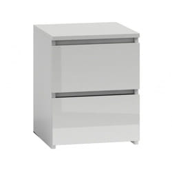 Topeshop M2 BIEL POŁYSK FRONT Table de nuit et table de chevet Table de nuit / chevet 2 tiroir(s) Blanc