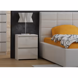 Topeshop M2 BIEL POŁYSK FRONT Table de nuit et table de chevet Table de nuit / chevet 2 tiroir(s) Blanc