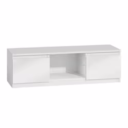 Topeshop RTV140 BIEL P SZ, Blanc, Tableau à particules, Blanc, Tableau à particules, 2 étagères, Blanc