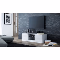 Topeshop RTV140 BIEL P SZ Support TV et centre de divertissement 2 étagères