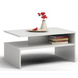 Topeshop ŁAWA BOSTON BIEL Table à café, latérale et de salon Table basse Forme libre 2 pieds