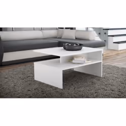 Topeshop ŁAWA BOSTON BIEL Table à café, latérale et de salon Table basse Forme libre 2 pieds