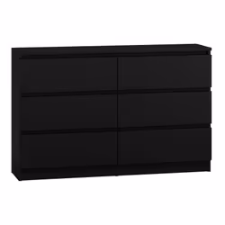 Topeshop M6 120 CZERŃ, Noir, 6 tiroir(s), Tableau à particules, Monochromatique, Moderne, Tableau à particules