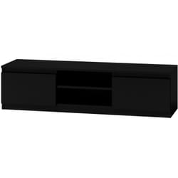 Topeshop RTV140 CZARNY Support TV et centre de divertissement 2 étagères
