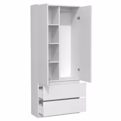 Topeshop SZAFA MALWA B placard et armoire de chambre à coucher 5 étagères 2 portes(s) Blanc