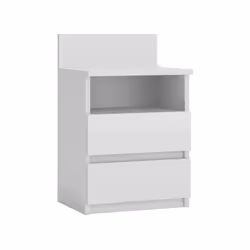 Topeshop M1 BIEL MAT, Table de nuit / chevet, Blanc, 2 tiroir(s), Tableau à particules, 400 mm, 320 mm