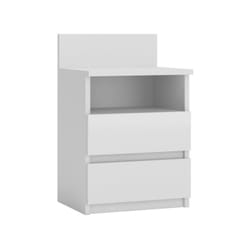 Topeshop M1 BIEL MAT Table de nuit et table de chevet Table de nuit / chevet 2 tiroir(s) Blanc