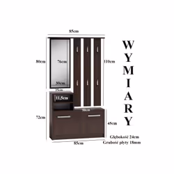 Topeshop GAR CZERŃ armoire d’entrée