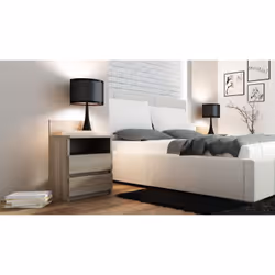 Topeshop M1 SONOMA MAT Table de nuit et table de chevet Table de nuit / chevet 2 tiroir(s) Chêne
