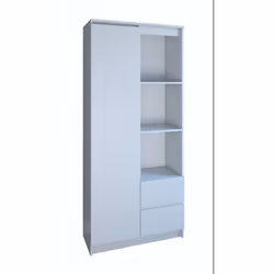Topeshop RS-80 BILY BIEL, Blanc, 7 étagères, Tableau à particules, Tableau à particules, Acrylonitrile-Butadiène-Styrène (ABS ...
