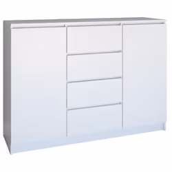 Topeshop 2D4S BIEL, Blanc, 4 tiroir(s), Tableau à particules, Monochromatique, Moderne, Tableau à particules