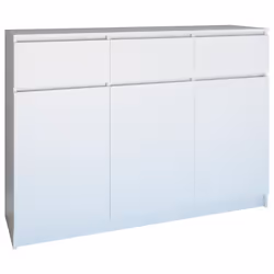 Topeshop 3D3S BIEL, Blanc, 3 tiroir(s), Tableau à particules, Monochromatique, Moderne, Tableau à particules
