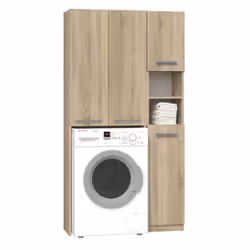 Topeshop ZESTAW MARPOL DD SONOMA, Chêne, Sur pied, 10 étagères, 4 portes(s), Tableau à particules