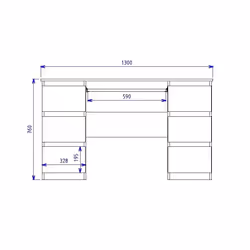 Topeshop KUBA SONOMA bureau d'ordinateur Couleur chêne