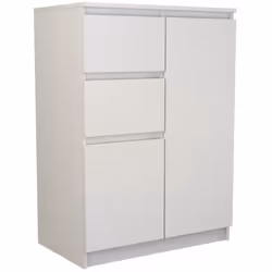 Topeshop 2D2S BIEL, Blanc, 2 tiroir(s), Tableau à particules, Monochromatique, Moderne, Tableau à particules