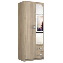 Topeshop ROMANA 80 SON L placard et armoire de chambre à coucher 5 étagères 2 portes(s) Chêne