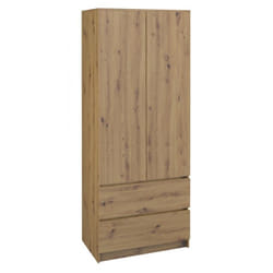 Topeshop SZAFA MALWA ART placard et armoire de chambre à coucher 5 étagères 2 portes(s) Chêne
