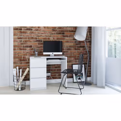 Topeshop LIMA LEWE BIEL MAT bureau d'ordinateur Blanc