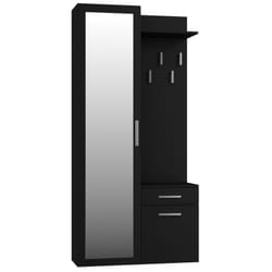 Topeshop GAR DUO CZERŃ armoire d’entrée