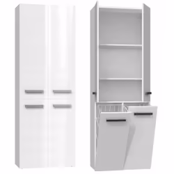 Topeshop NEL 2K DD BPOŁ, Blanc, Sur pied, 3 étagères, 4 portes(s), Tableau à particules, Brillant