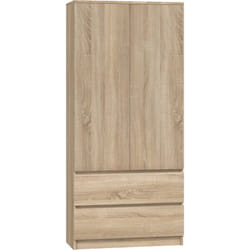 Topeshop SZAFA MALWA SON placard et armoire de chambre à coucher 5 étagères 2 portes(s) Chêne
