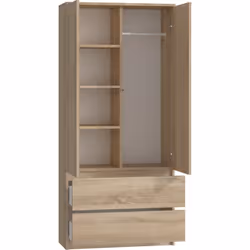 Topeshop SZAFA MALWA SON placard et armoire de chambre à coucher 5 étagères 2 portes(s) Chêne